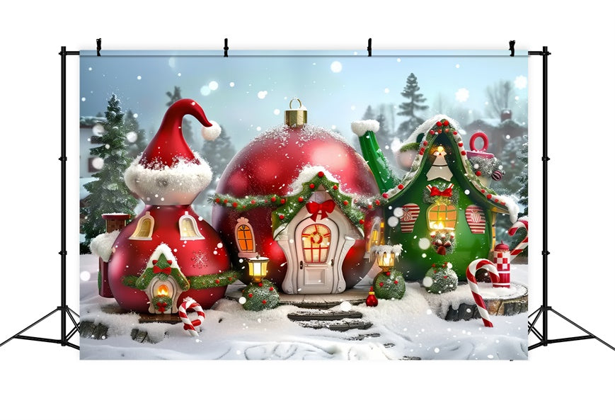 Toile de Fond Village en Théière du Père Noël BRP8-57