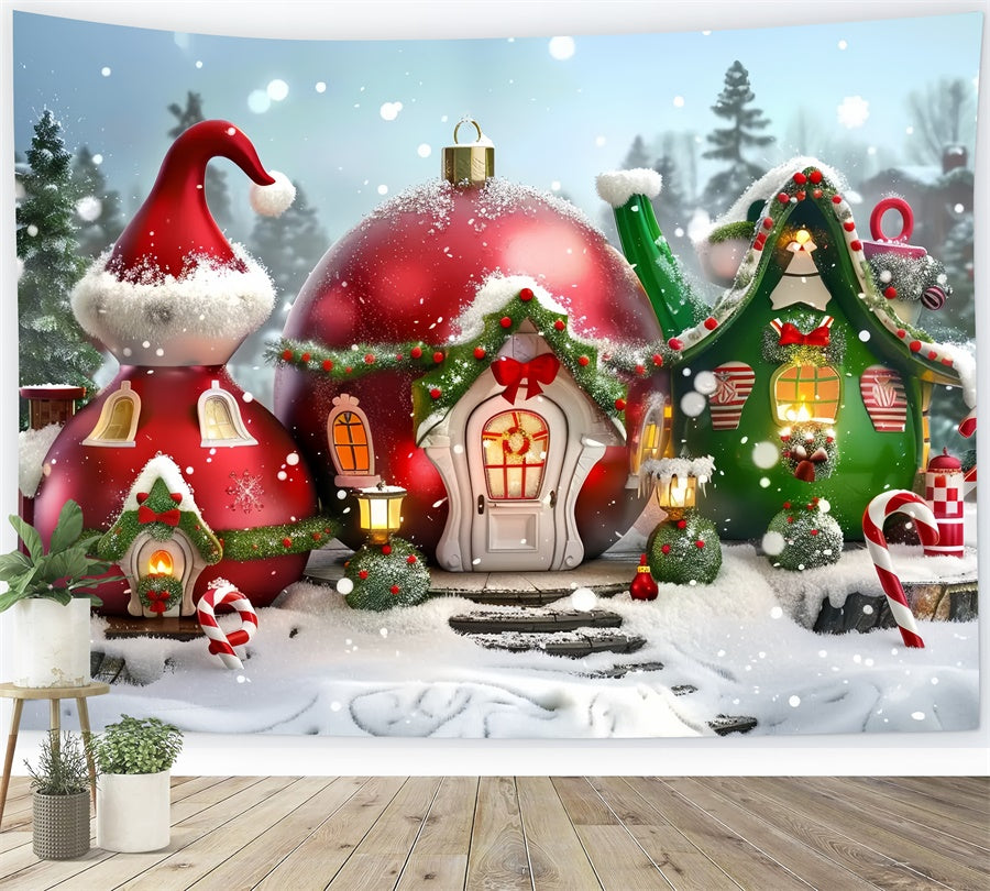 Toile de Fond Village en Théière du Père Noël BRP8-57