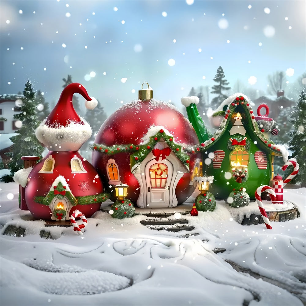 Toile de Fond Village en Théière du Père Noël BRP8-57