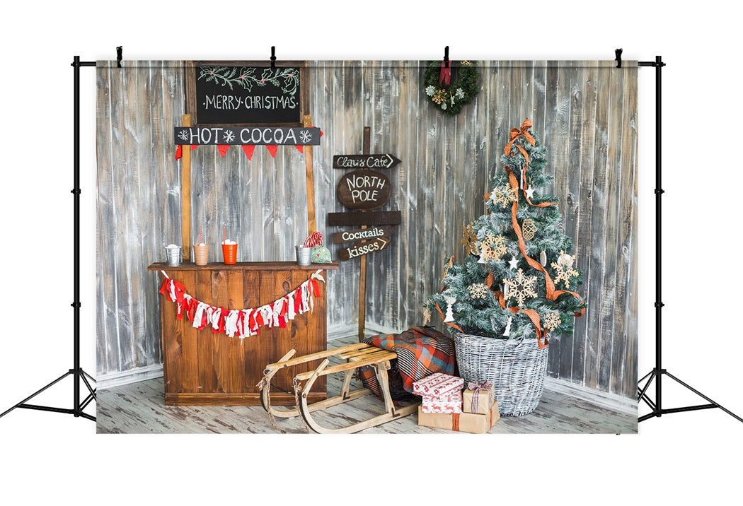 Toile de Fond Coin de Cacao Chaud de Noël BRP8-84