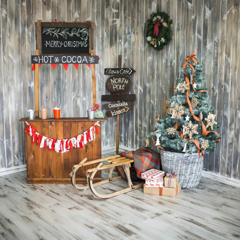 Toile de Fond Coin de Cacao Chaud de Noël BRP8-84