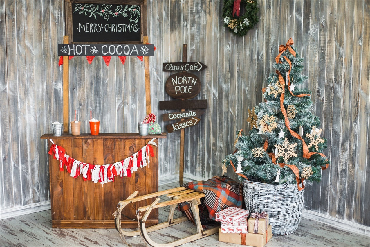 Toile de Fond Coin de Cacao Chaud de Noël BRP8-84