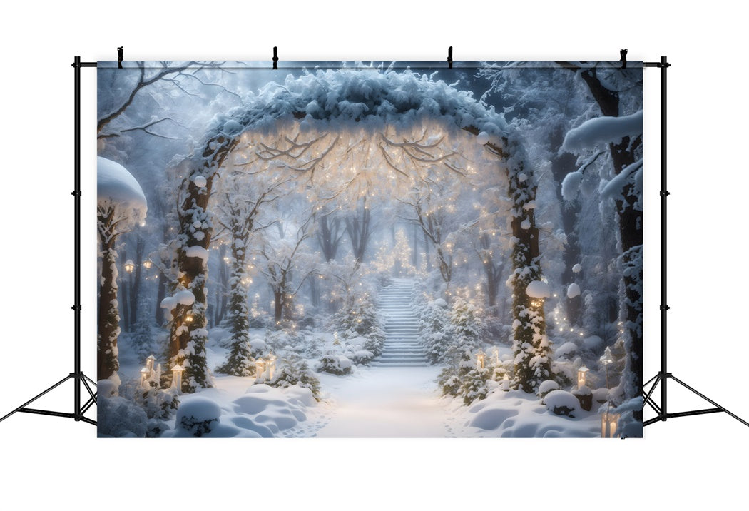 Toile de Fond Arche Enneigée Illuminée de Noël BRP8-86