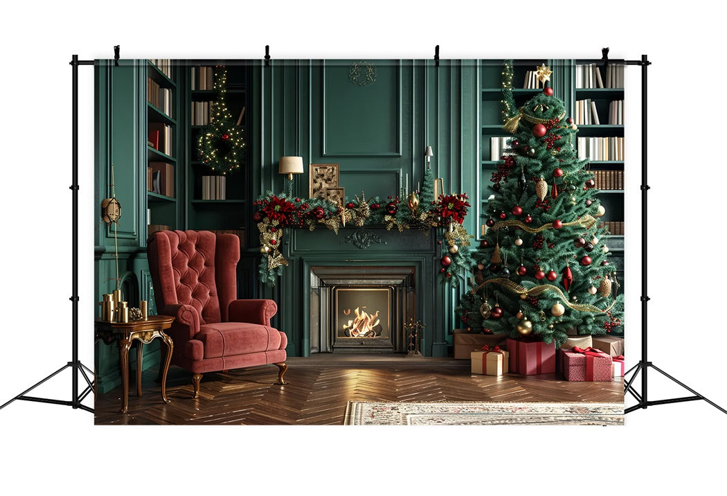 Toile de fond de Coin de Lecture Chaleureux de Noël BRP8-9
