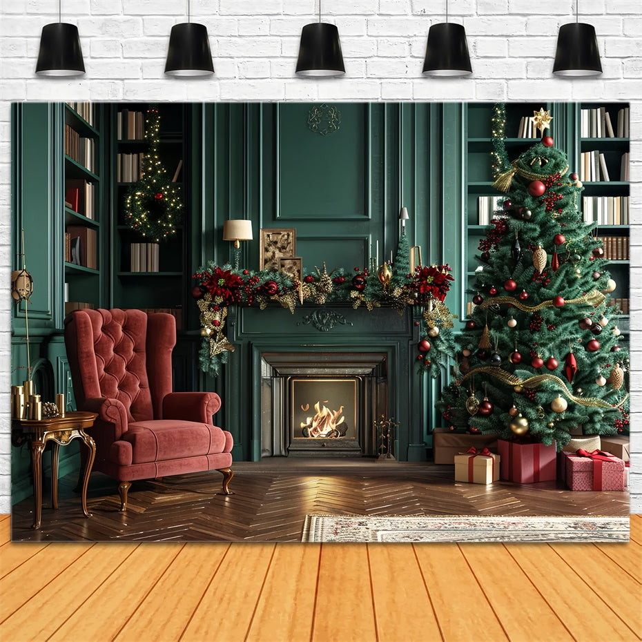 Toile de fond de Coin de Lecture Chaleureux de Noël BRP8-9