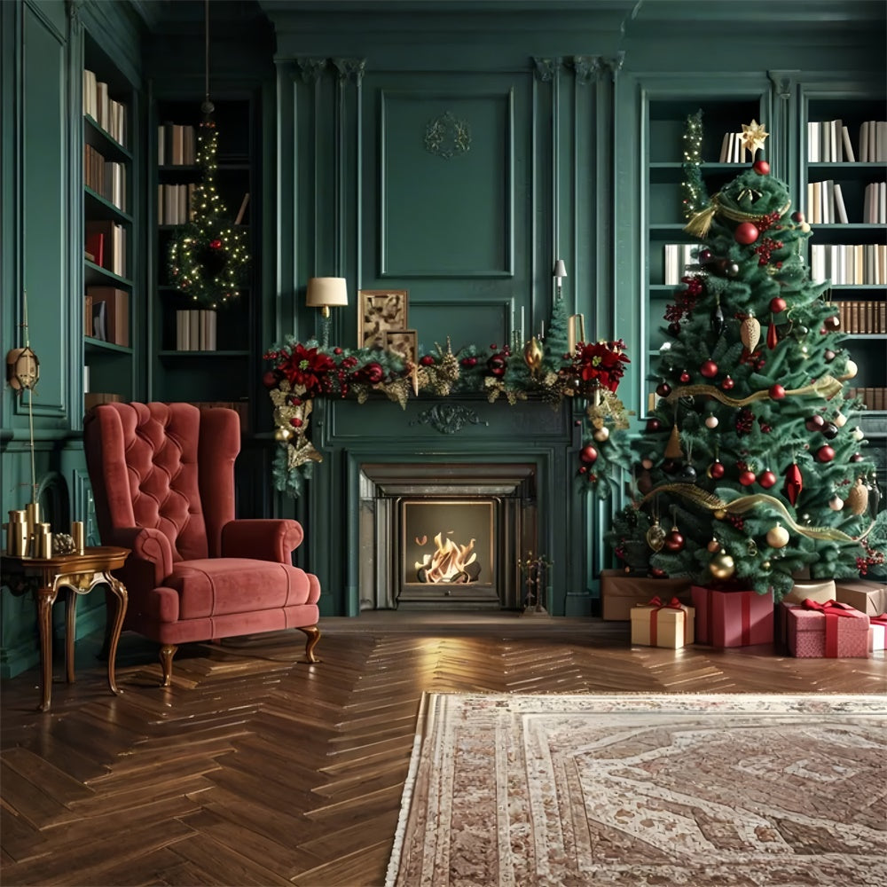 Toile de fond de Coin de Lecture Chaleureux de Noël BRP8-9