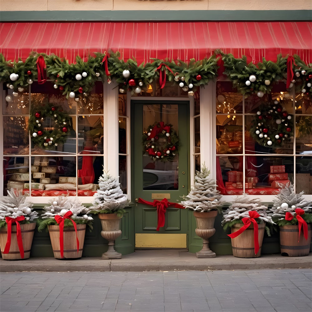 Toile de Fond Rue Festive de Magasins de Noël BRP8-90