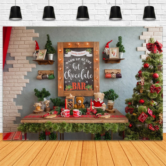 Toile de Fond Traditionnelle de Cacao Chaud de Noël BRP8-93