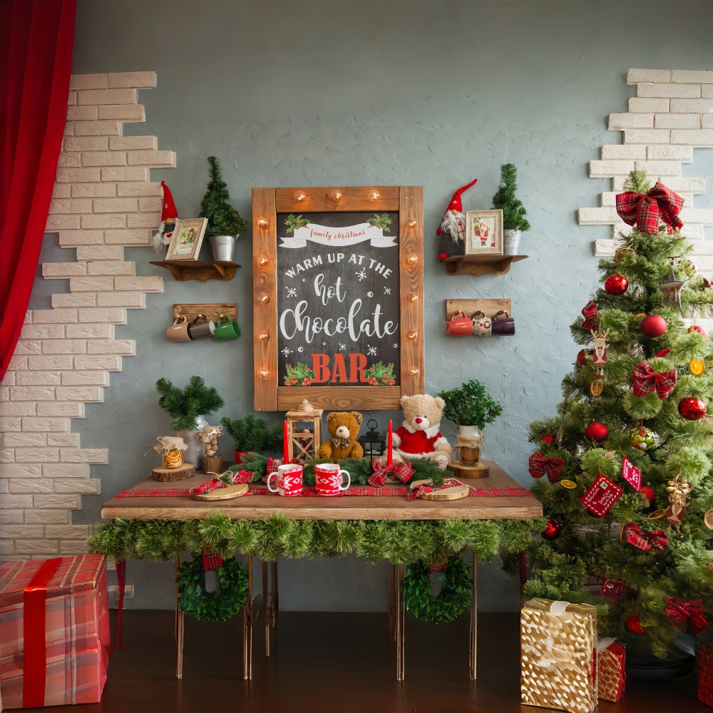 Toile de Fond Traditionnelle de Cacao Chaud de Noël BRP8-93