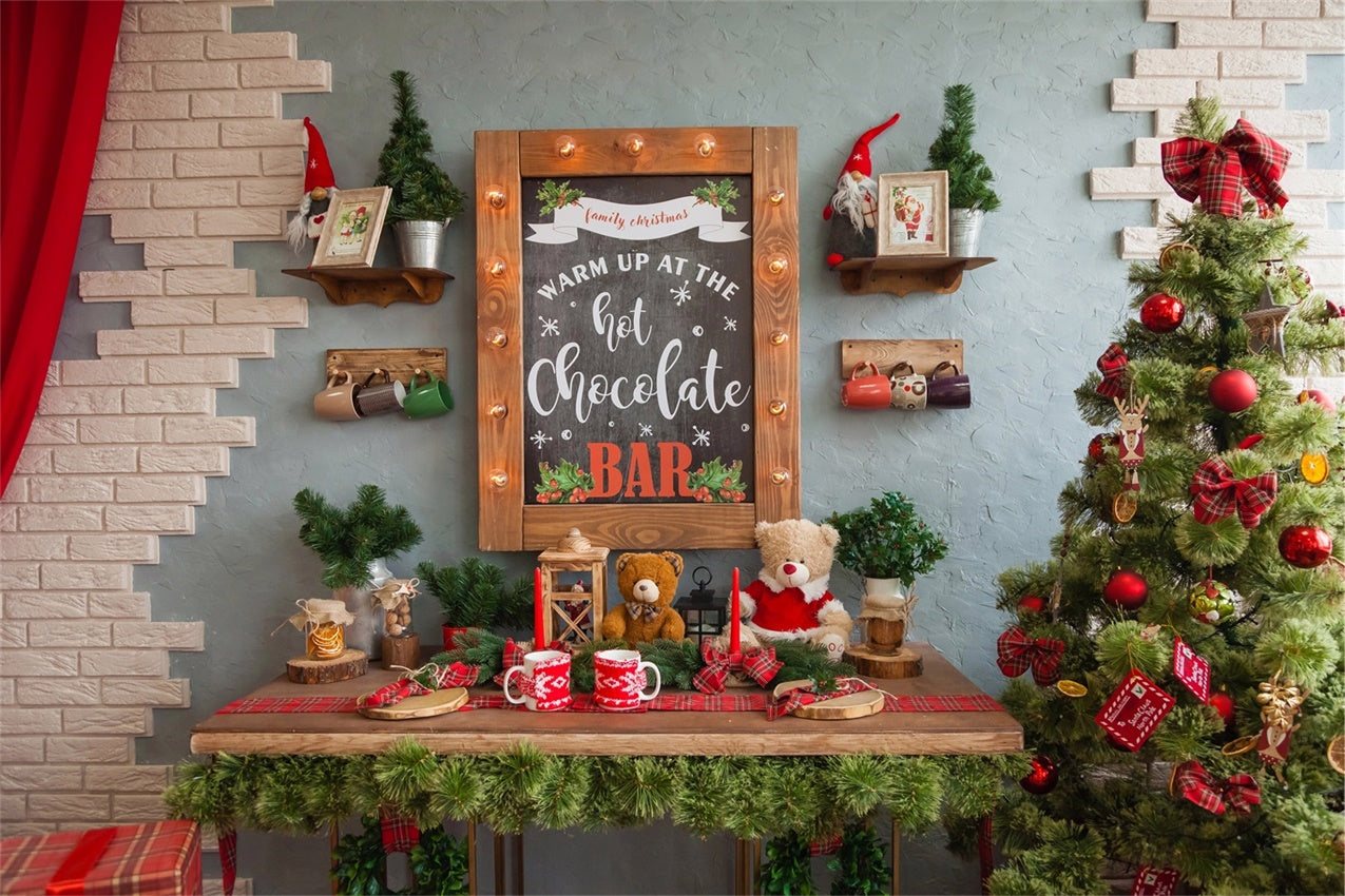 Toile de Fond Traditionnelle de Cacao Chaud de Noël BRP8-93