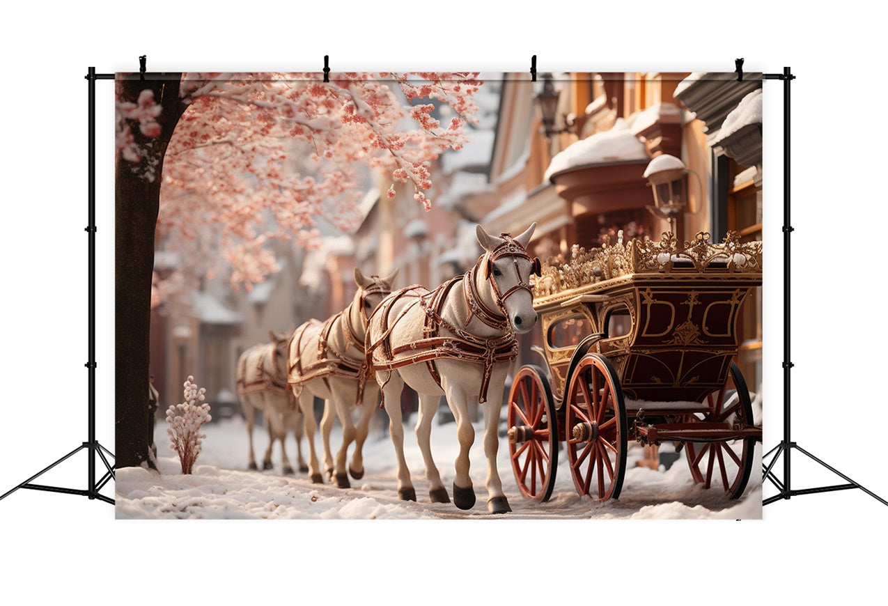 Toile de fond Promenade en carrosse royal dans les rues enneigées BRP9-120