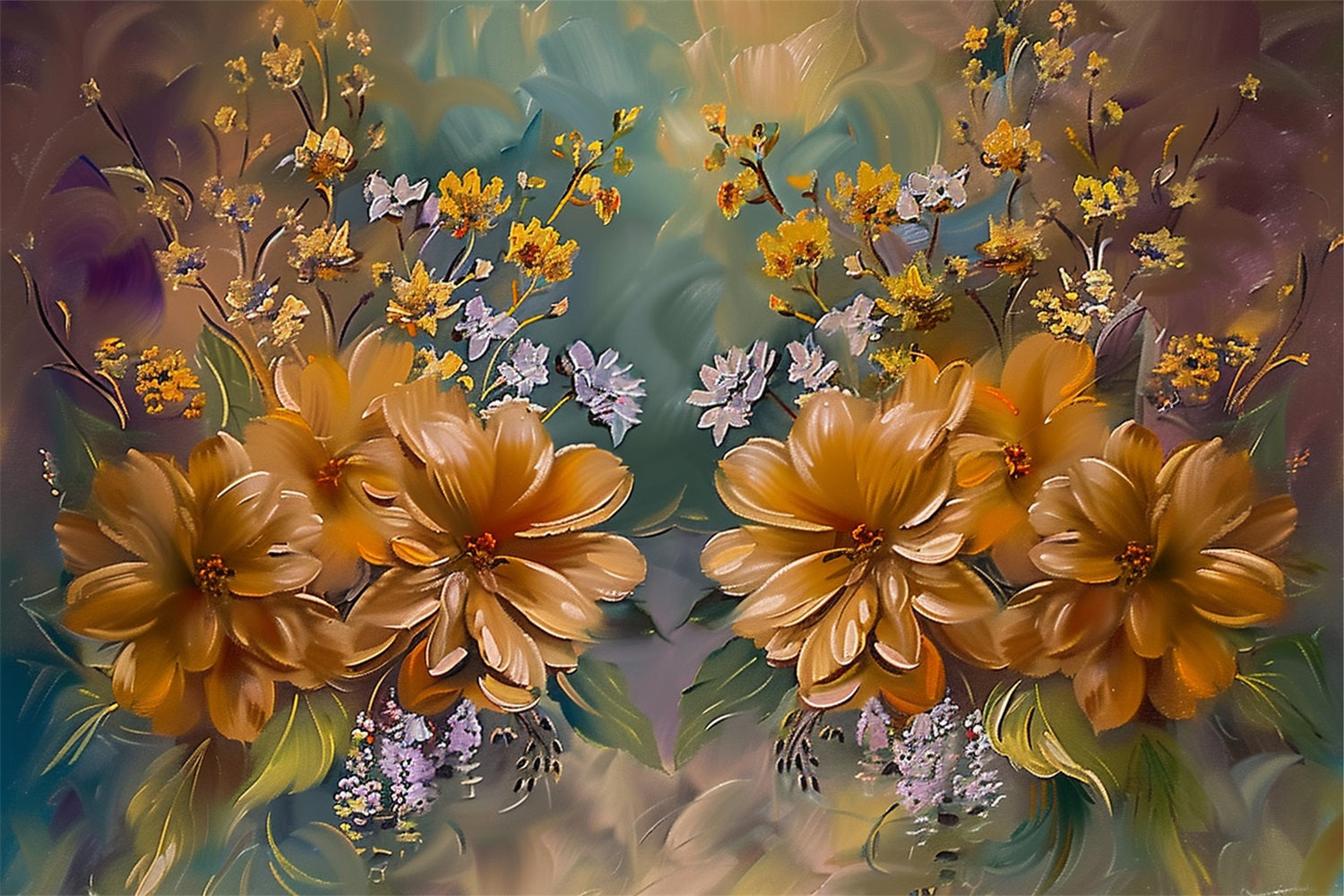 Toile de Fond Fleurs d'Automne Éclosion Art d'Automne BRP9-161