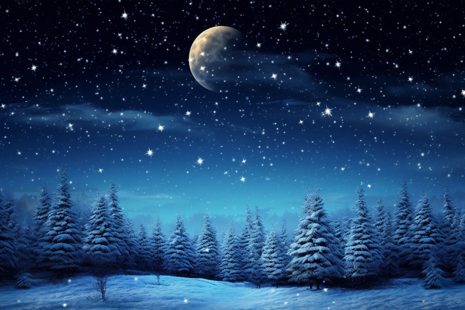 Toile de fond Nuit étoilée Merveille d'hiver Photographie BRP9-211