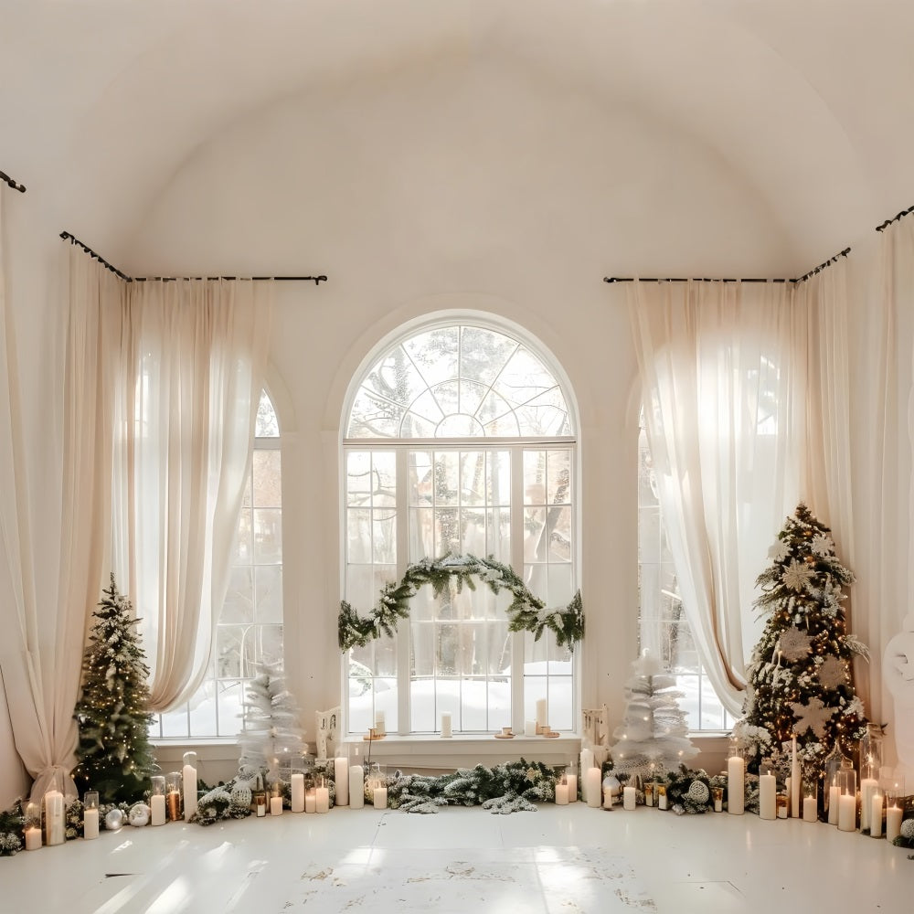 Toile de fond Fenêtre hivernale Bougies de Noël Hiver BRP9-256