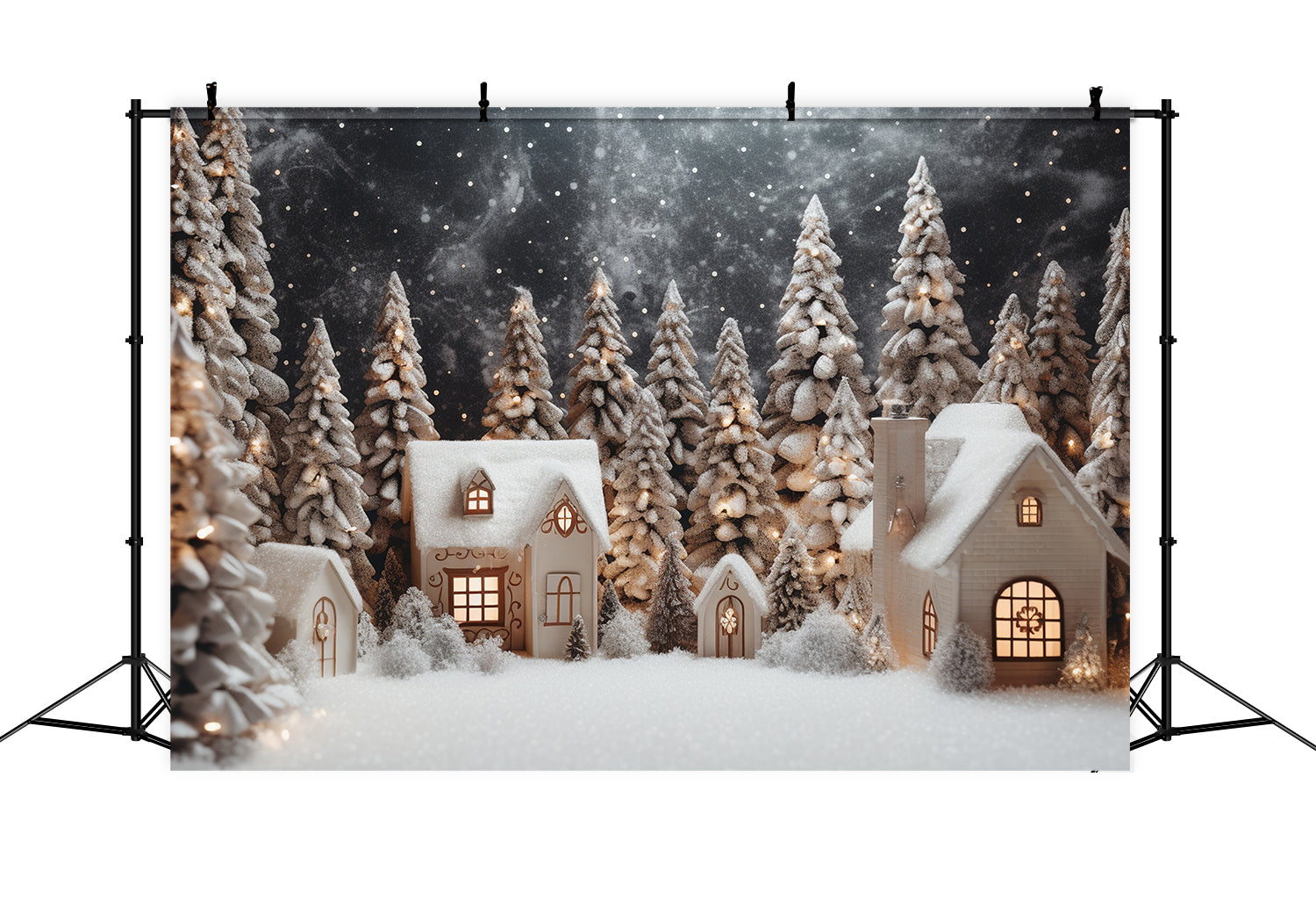 Toile de fond Village magique Merveille hivernale Maisons enneigées BRP9-272