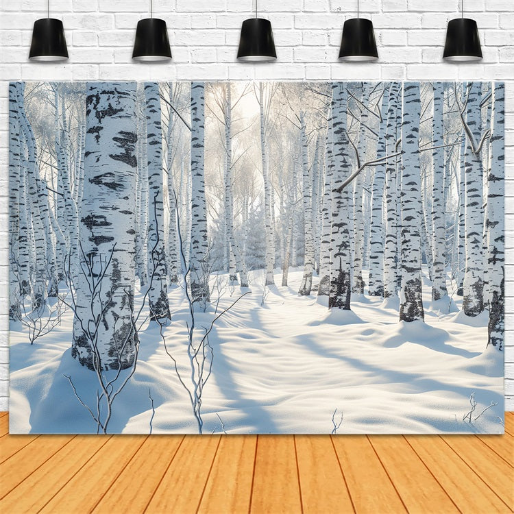 Toile de fond Merveille hivernale Forêt enneigée Paysage BRP9-320