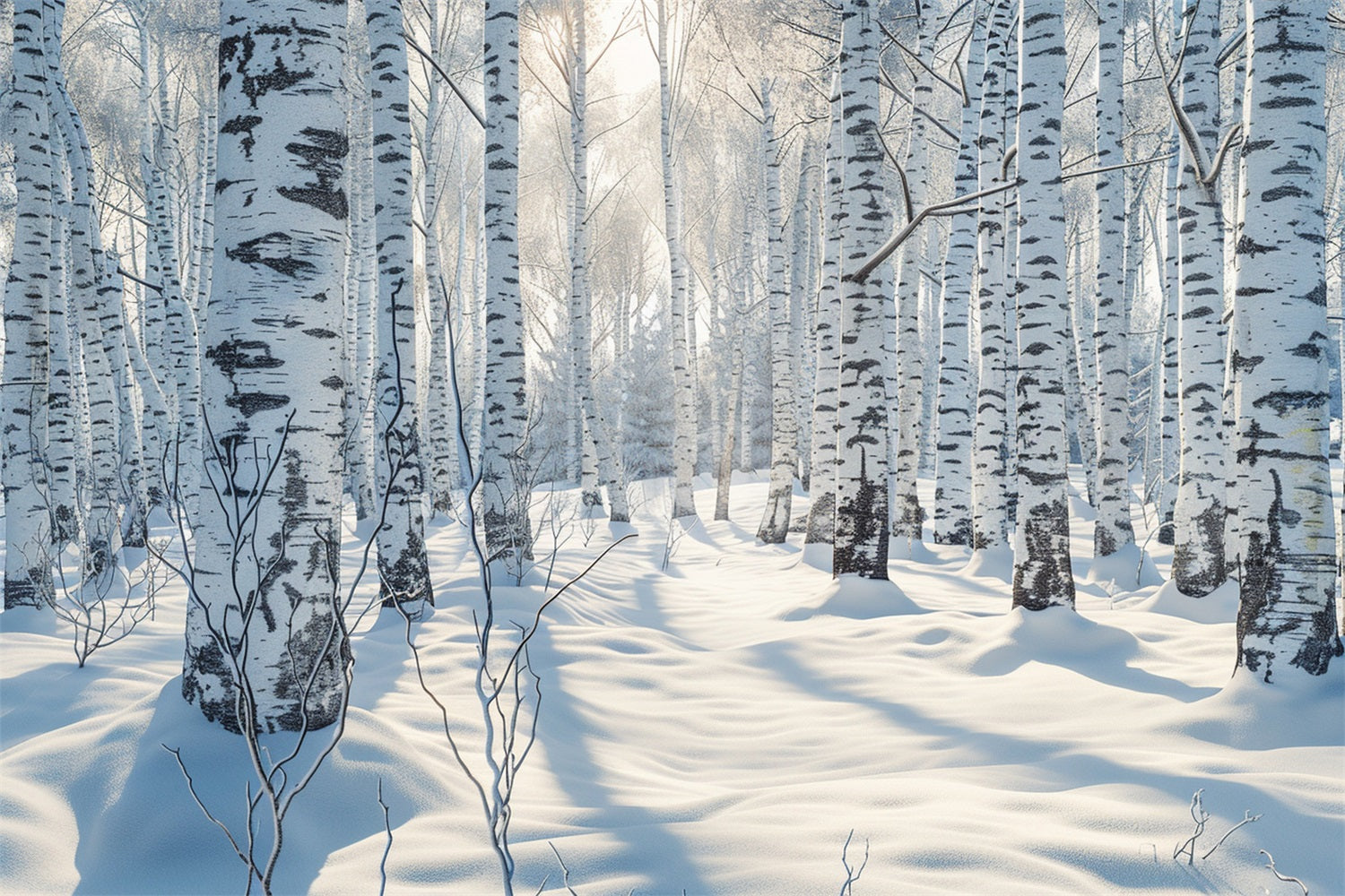 Toile de fond Merveille hivernale Forêt enneigée Paysage BRP9-320