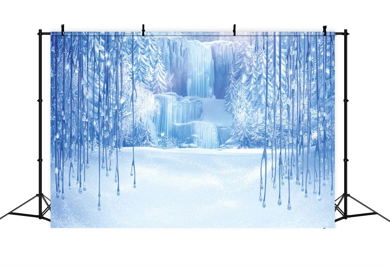 Toile de fond Cascade gelée Merveille d'hiver Icicles BRP9-347