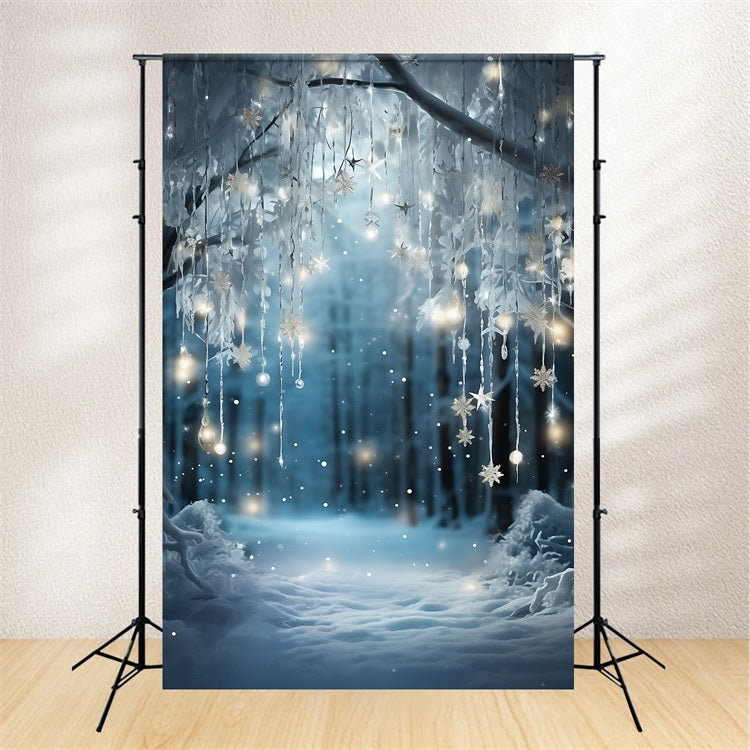 Toile de fond Pins givrés enneigés Hiver BRP9-351