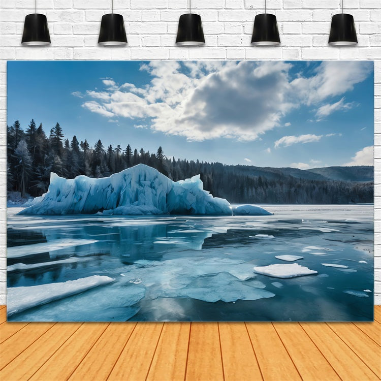 Toile de fond Paysage hivernal Glace Eaux cristallines BRP9-355