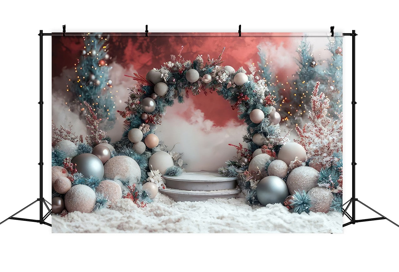 Toile de fond Arche rêveuse Décor de neige hivernale BRP9-370