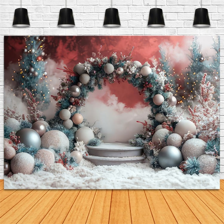 Toile de fond Arche rêveuse Décor de neige hivernale BRP9-370