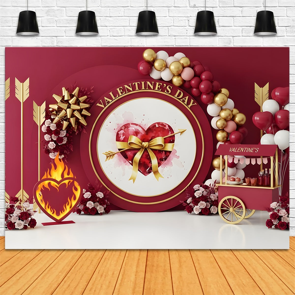 Toile de fond Saint Valentin Élégance Cadeau Cœur avec Nœud Par Magali