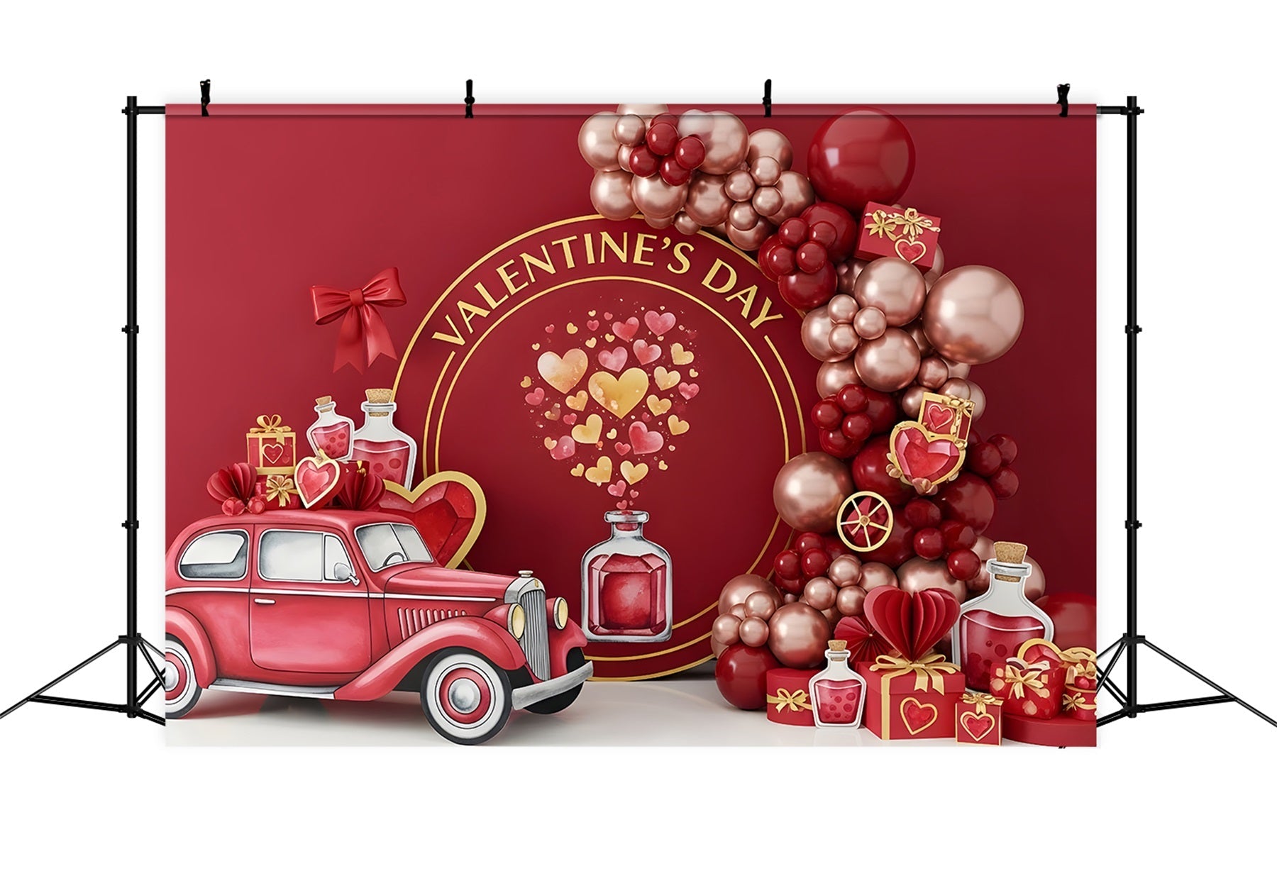 Toile de fond St Valentin Voiture Vintage de Potion d’Amour Par Magali