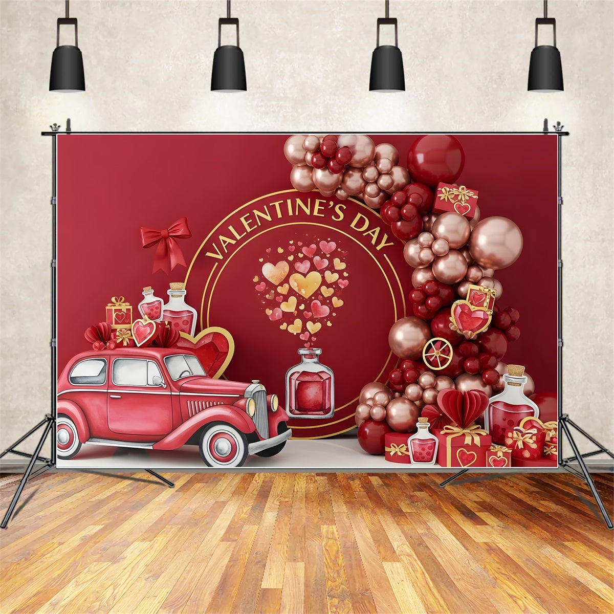 Toile de fond St Valentin Voiture Vintage de Potion d’Amour Par Magali