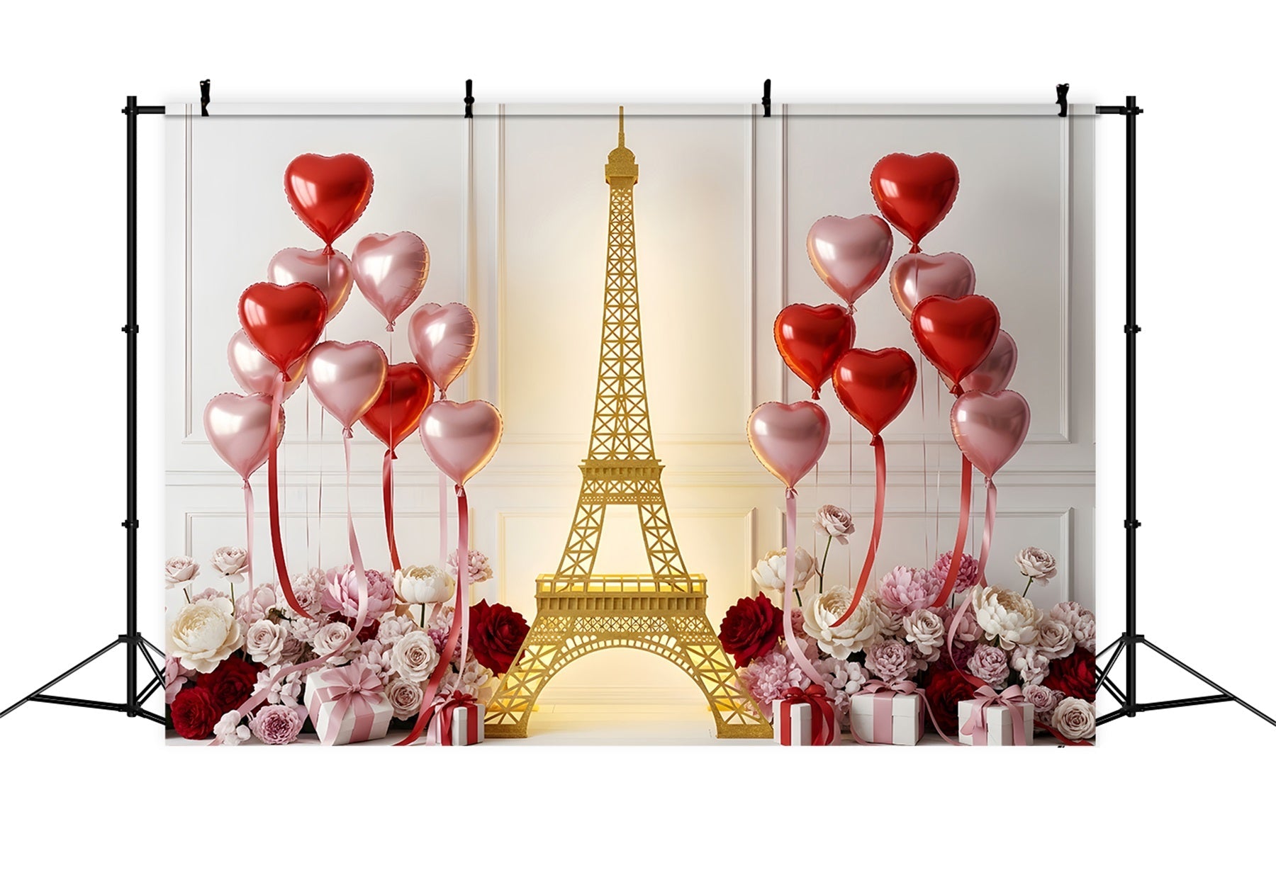Fond Photo Saint Valentin Ballons Cœur Dorés Paris Par Magali