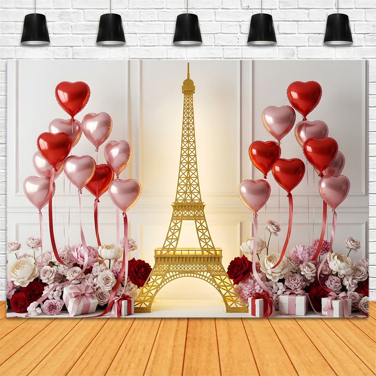 Fond Photo Saint Valentin Ballons Cœur Dorés Paris Par Magali