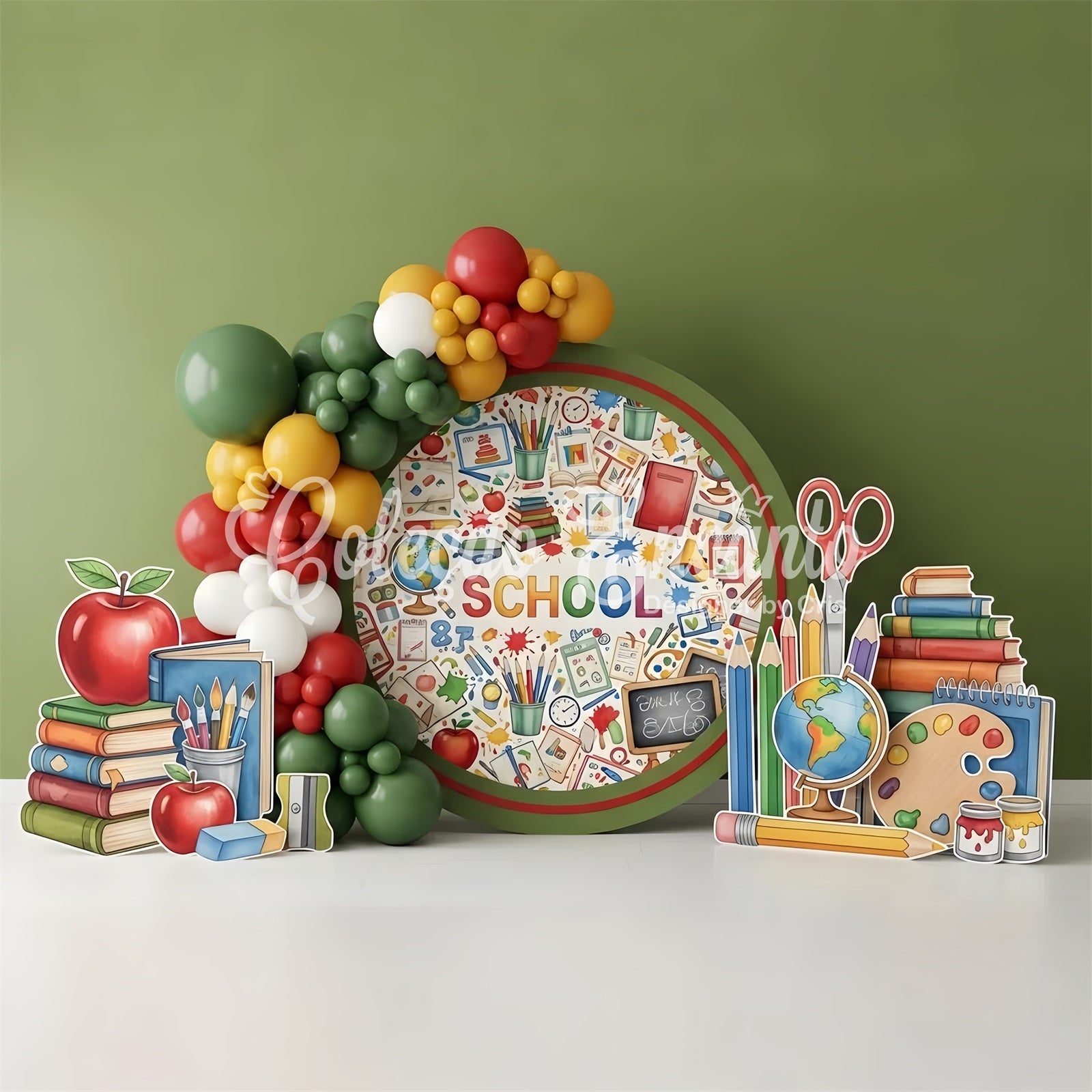 Fond Photo Rentrée Scolaire Cercle d’Outils Colorés Par Magali