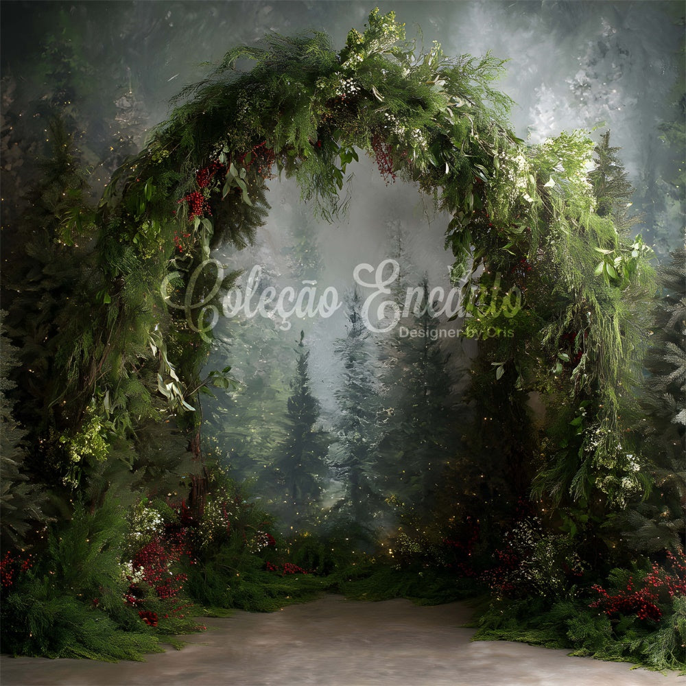 Toile de fond Photo Noël Forêt Enchantée Arche par Magali