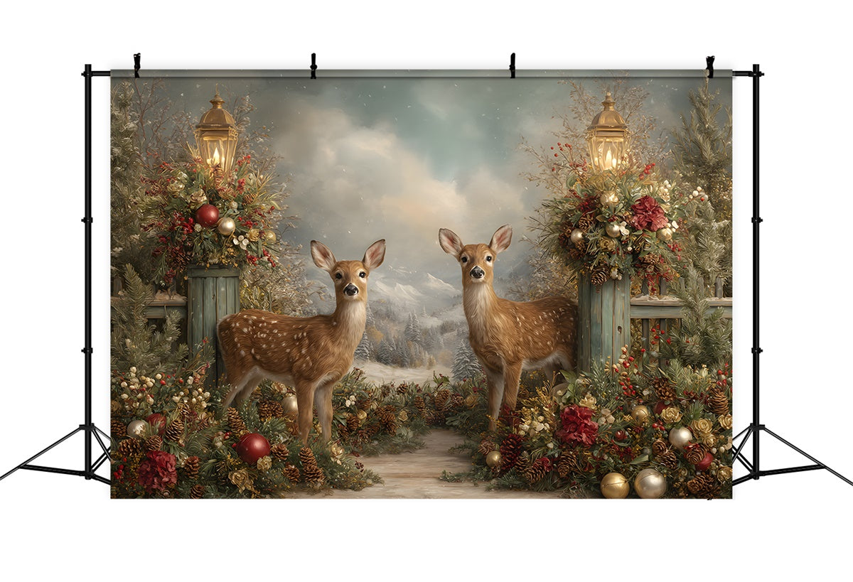Toile de fond Noël Forêt de Rennes Lanterne par Magali