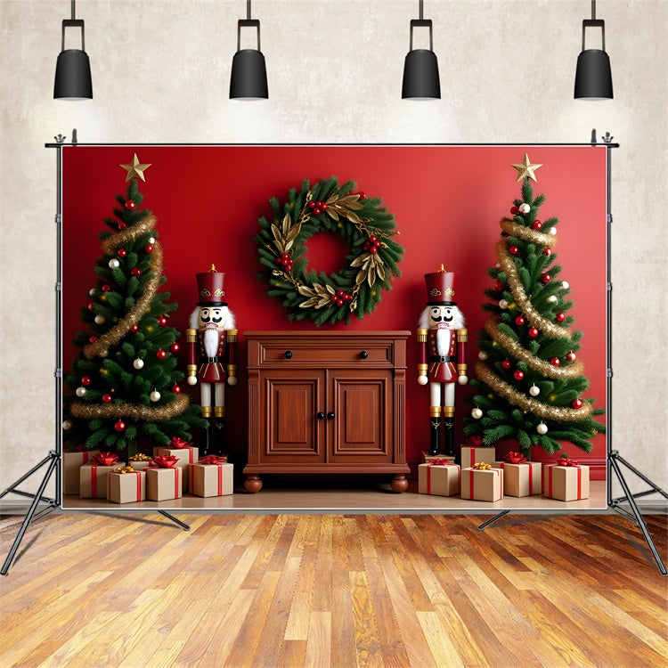Toile de fond Noël Arbres Jumeaux Célébration Casse-Noisette par Magali