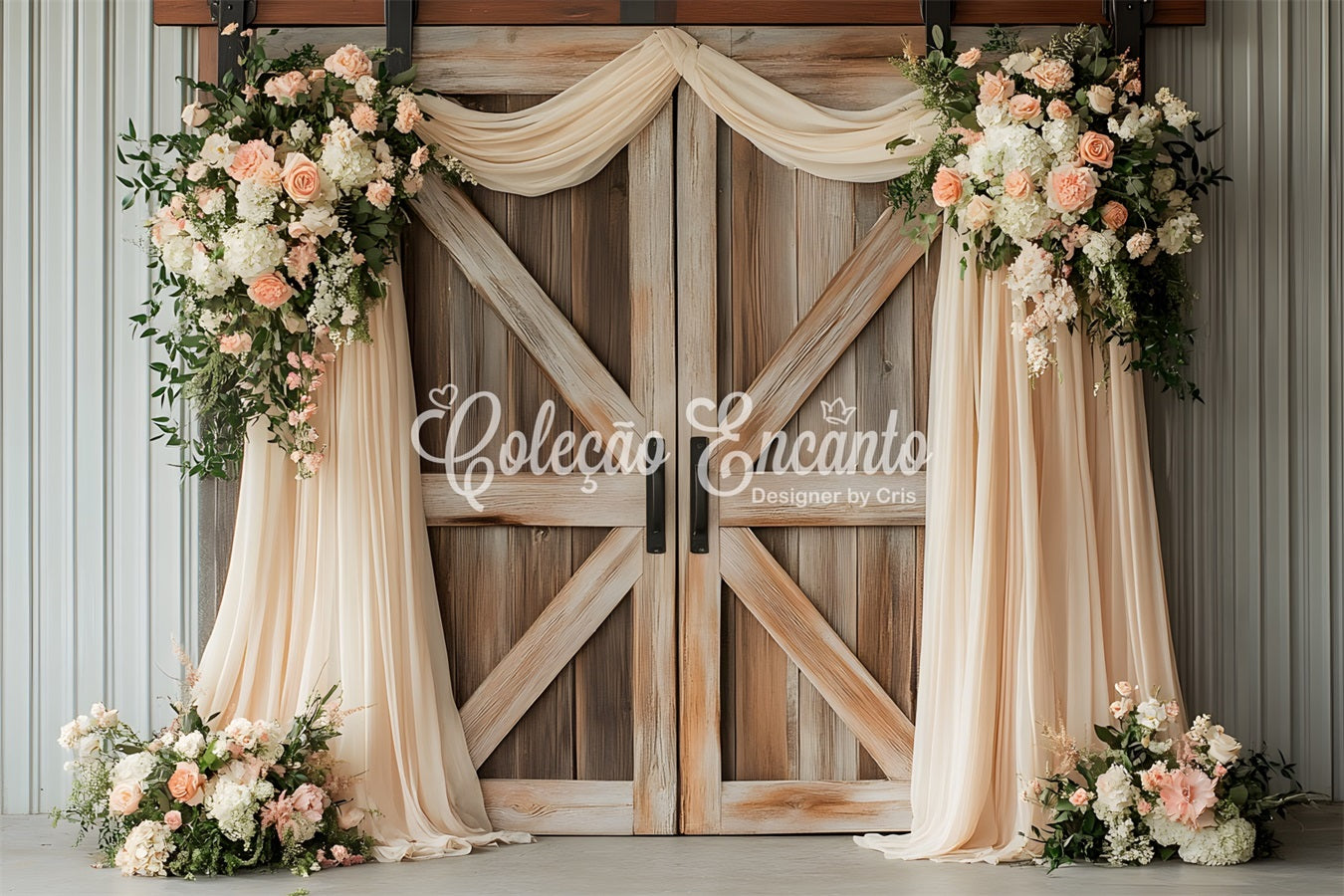 Toile de fond Photo Fête des Mères Arche Porte Florale Rustique Par Magali