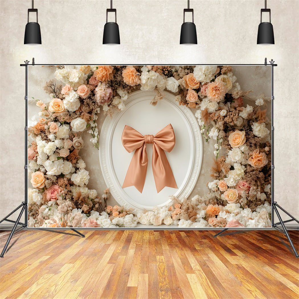 Fond Photo Fête des Mères Nœud Pêche Fleurs Par Magali