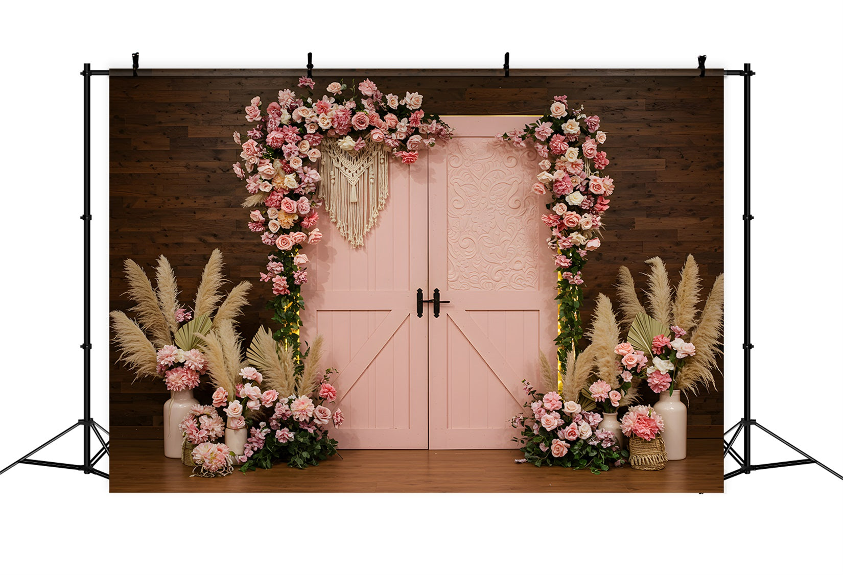 Toile de fond Fête des Mères Entrée Pampas Florales Roses Par Magali
