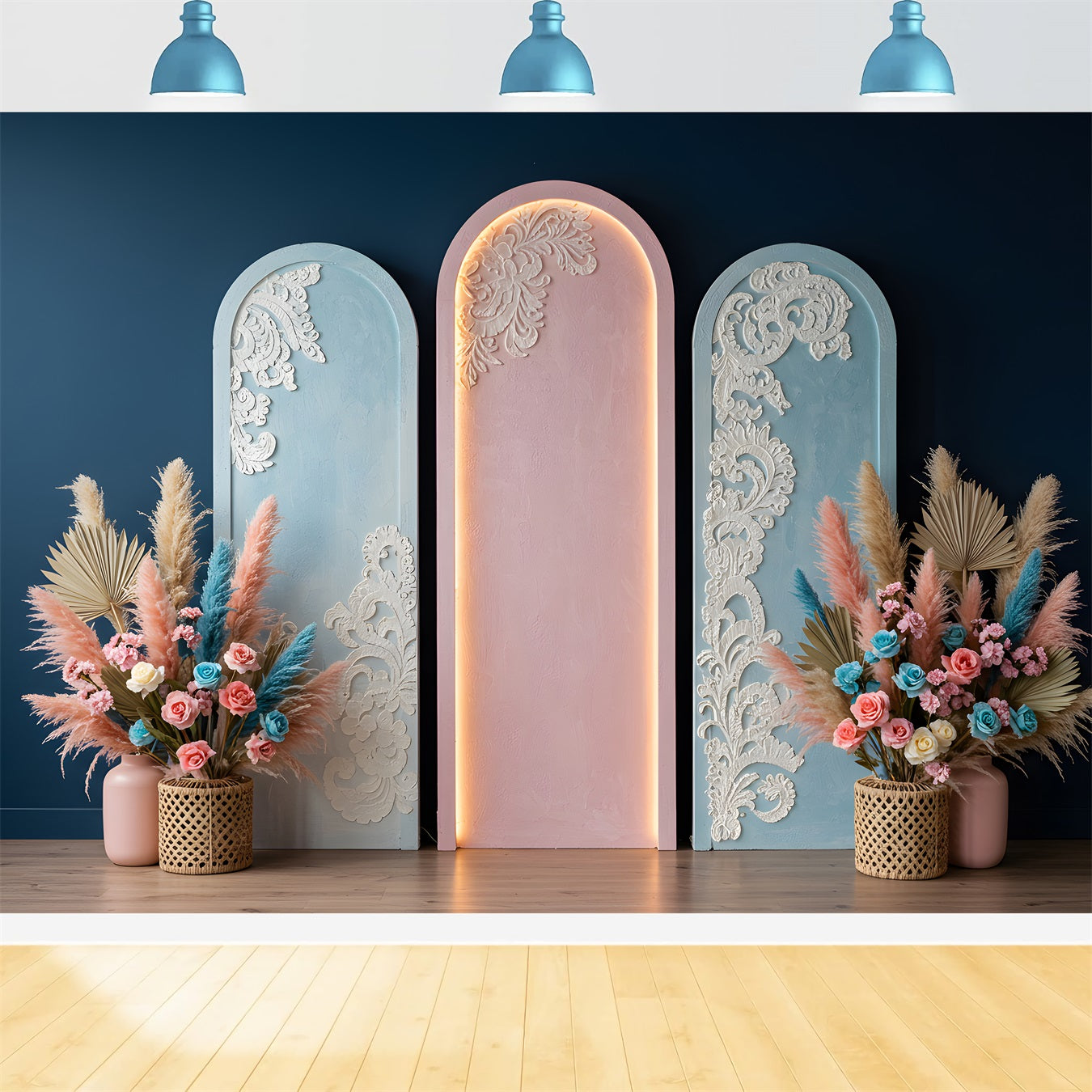 Toile de fond Photo Fête des Mères Arches Florales Pastel Par Magali