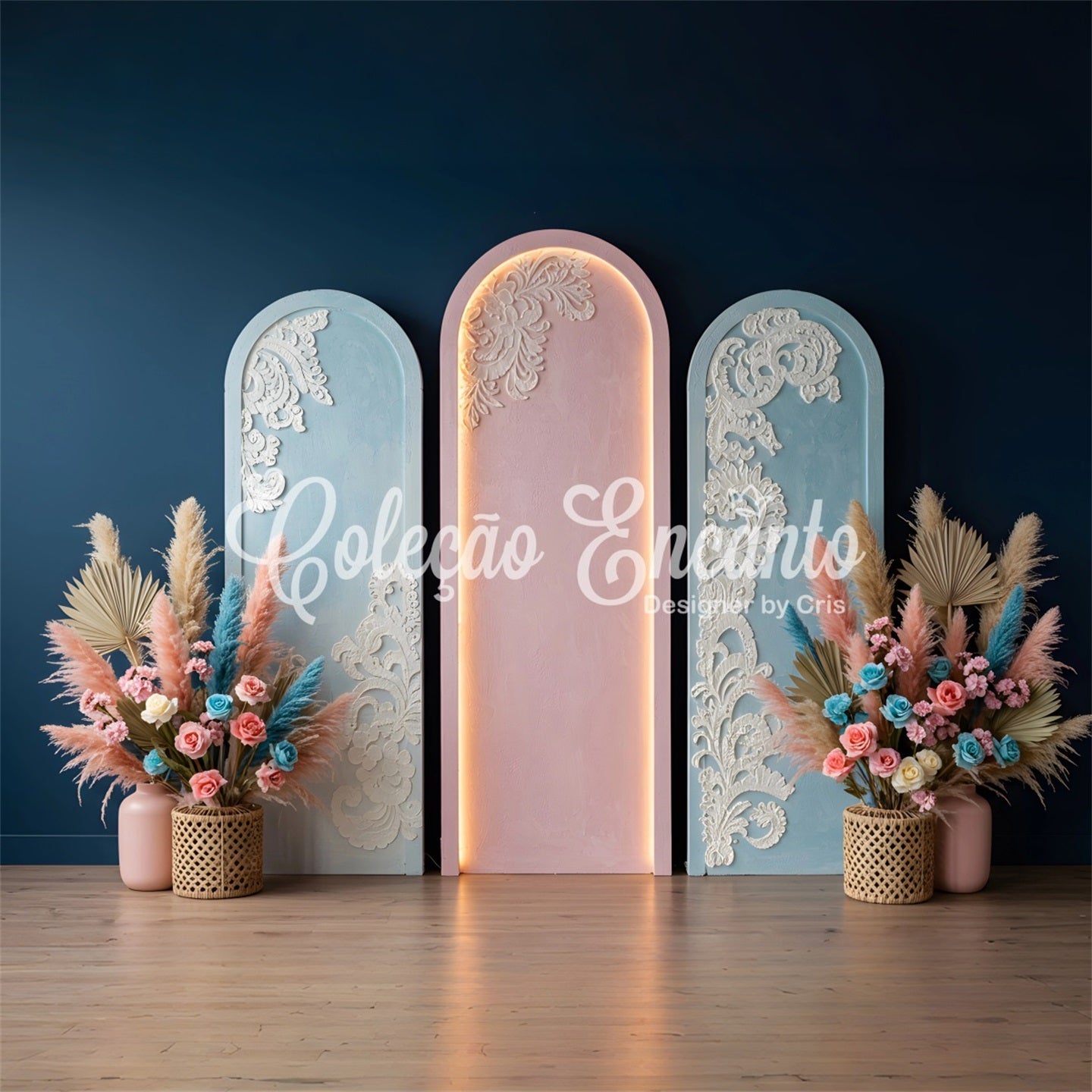 Toile de fond Photo Fête des Mères Arches Florales Pastel Par Magali
