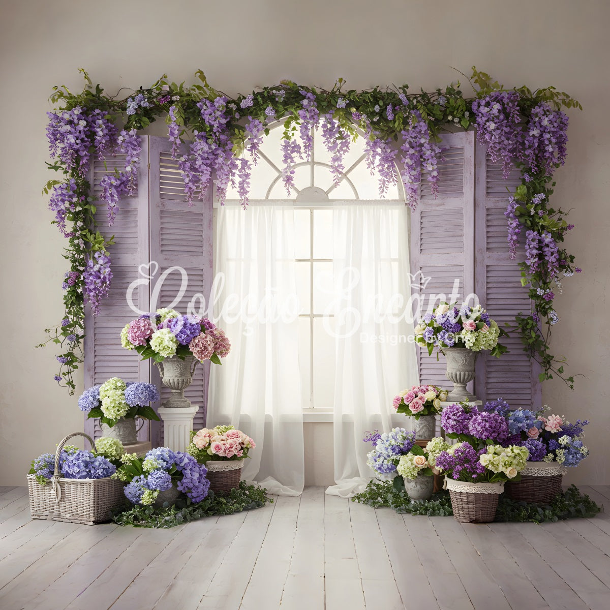 Toile de fond Photo Fête des Mères Fenêtre Glycine Violette Par Magali