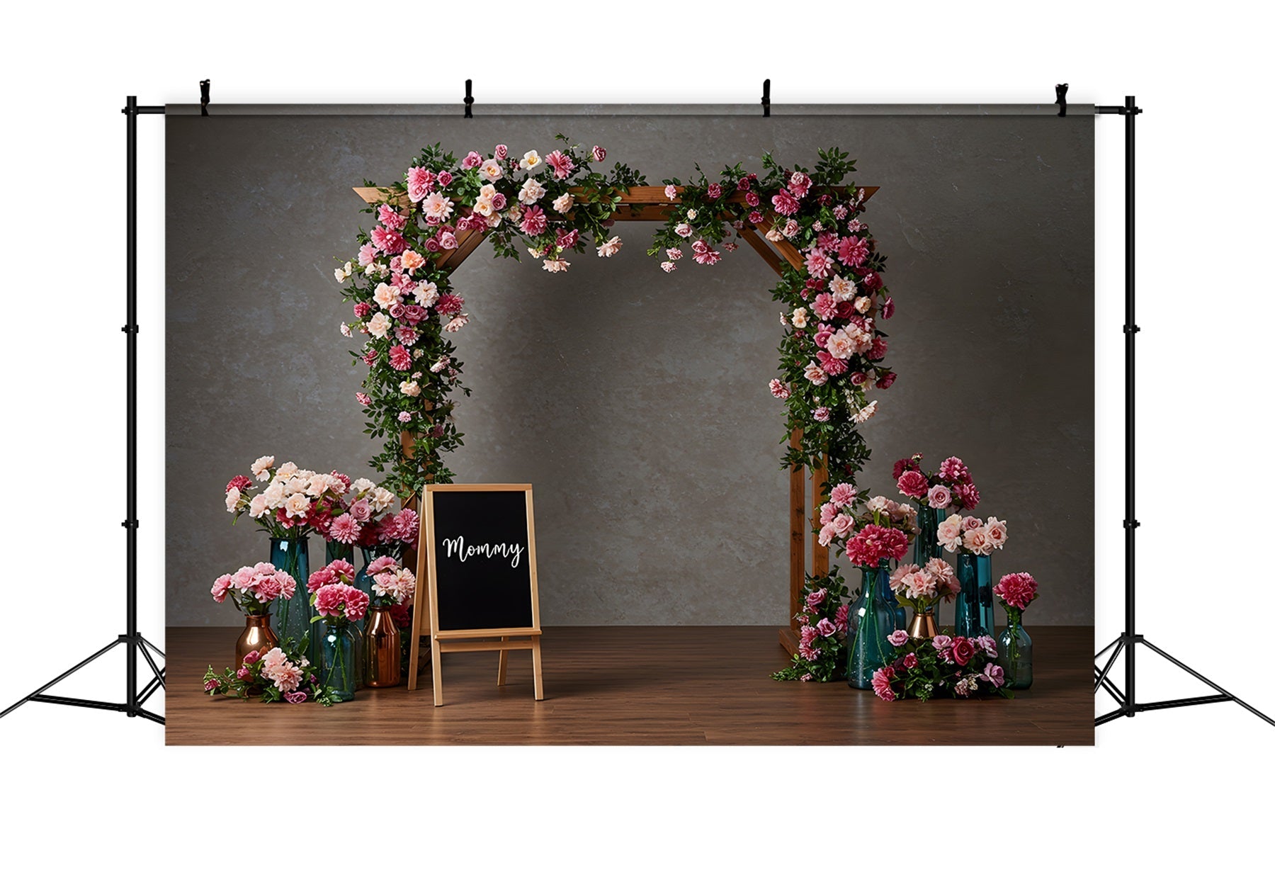 Toile de fond Studio Fête des Mères Arche Florale Rose Par Magali