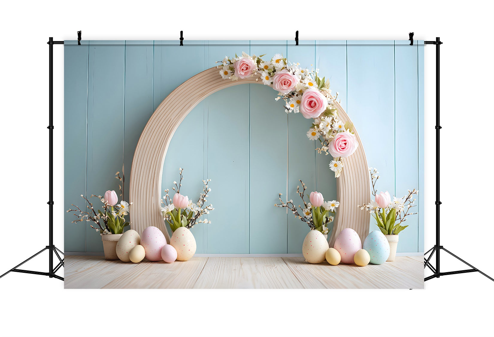 Toile de fond Pâques Arche Pastel Mur Floral Par Magali