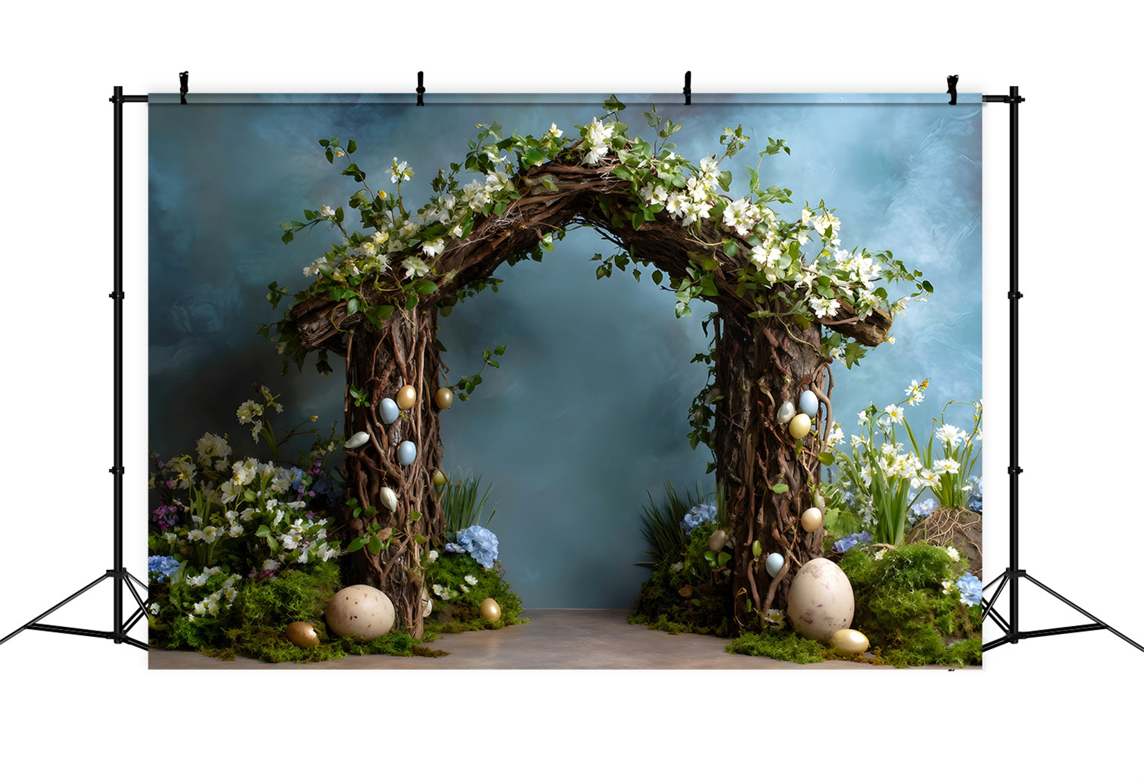 Toile de fond Pâques Arche Branches Œufs Mousseux Par Magali
