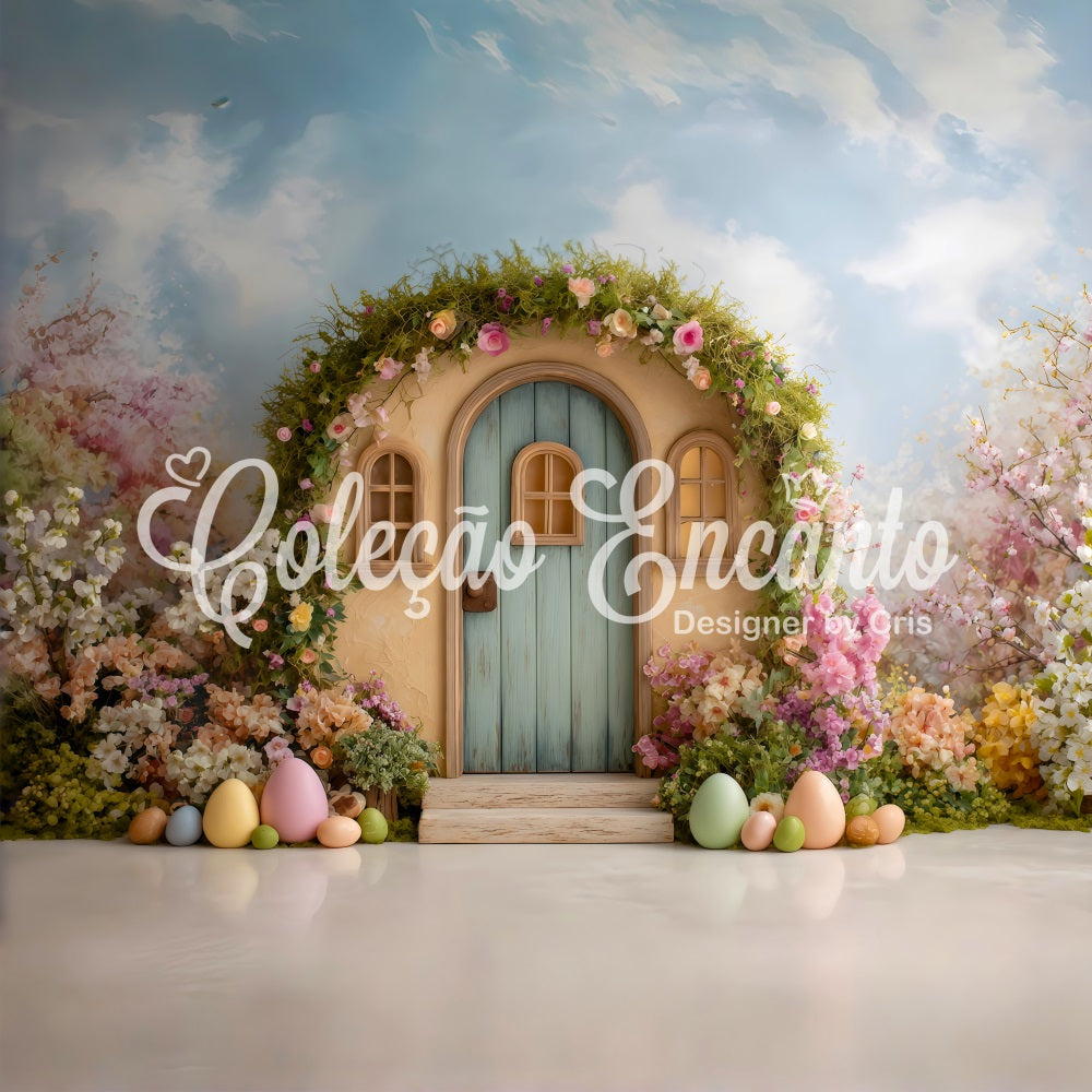 Toile de fond Photo Pâques Arche Florale Petite Porte Par Magali