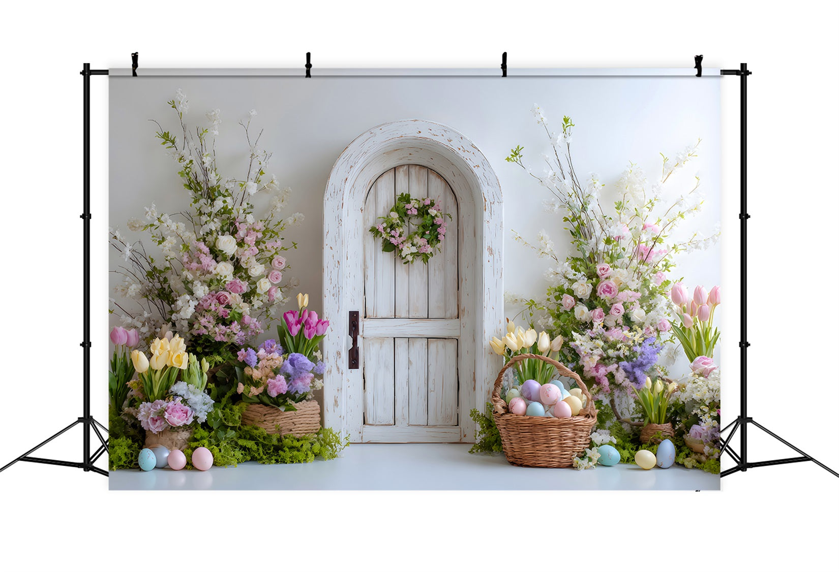 Fond Photo Pâques Porte Couronne Panier Œufs Par Magali
