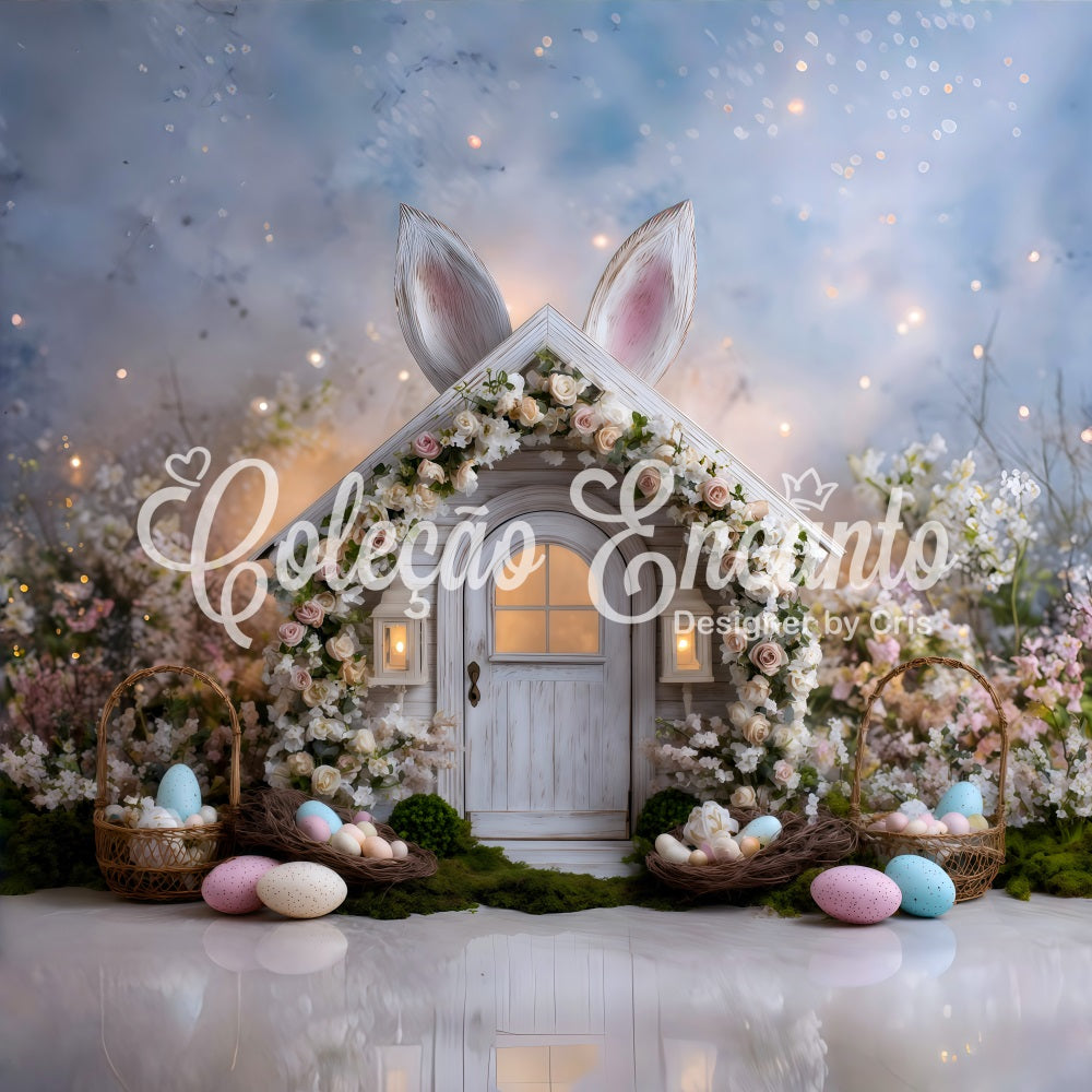 Fond Studio Pâques Lapin Floral Nids Œufs Par Magali