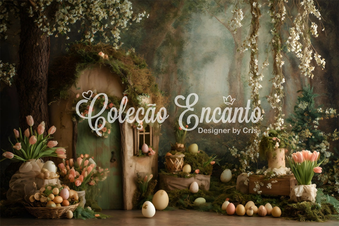 Fond Studio Pâques Porte Hobbit Paniers Œufs Par Magali