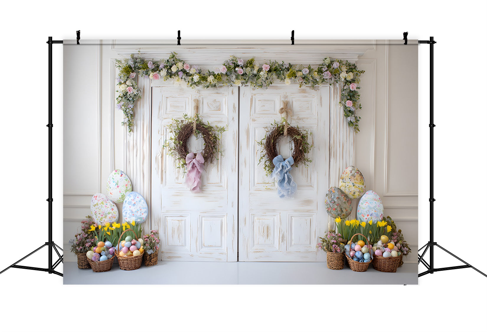 Fond Photo Pâques Porte Shabby Chic Paniers Œufs Par Magali