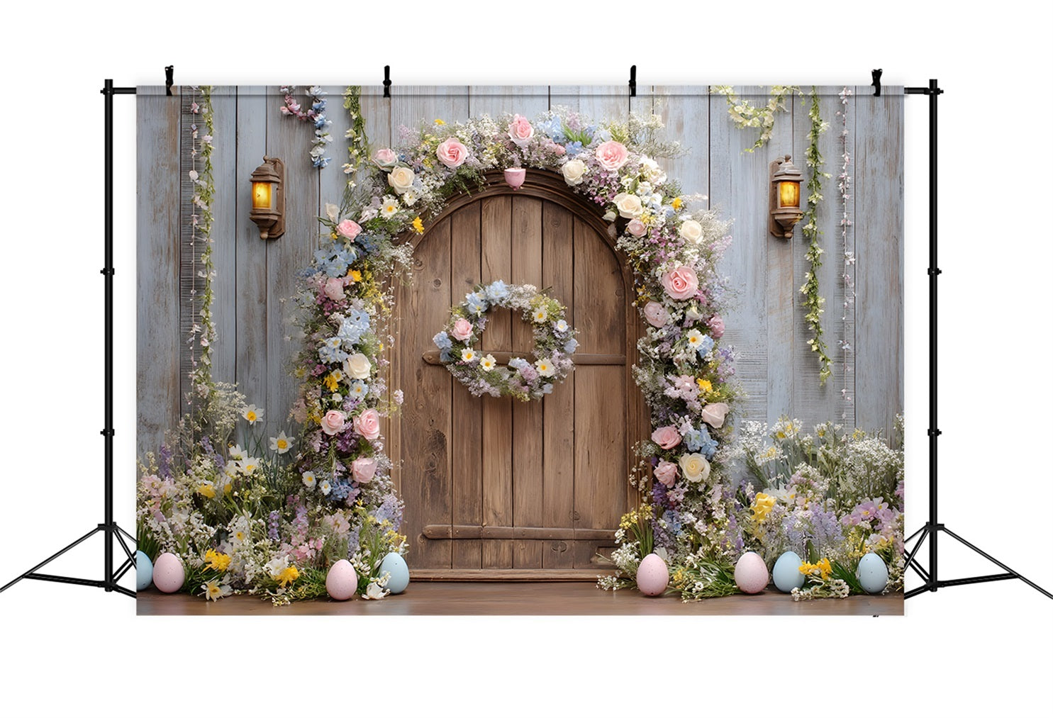 Toile de fond Photo Pâques Porte Bois Florale Rustique Par Magali